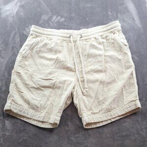 Marine Layer Shorts Mens Medium White Cotton Canvas 6 Inch Lounge Drawstring